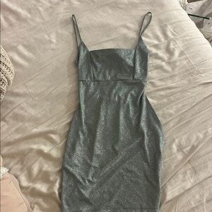 Windsor Glittering Silver Strapless Dress